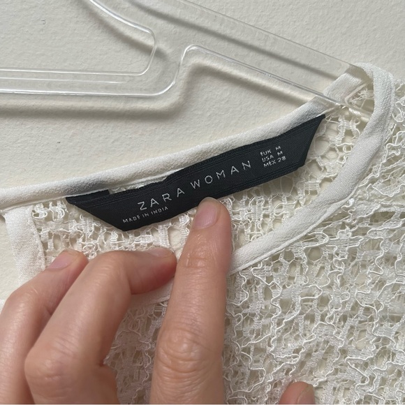 Zara Woman White Lace Blouse - Picture 4 of 14